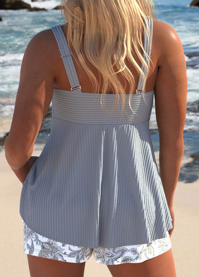 Emma I Stylish Tankini with Wrap Design and Floral Print I Last Day 80% Off!