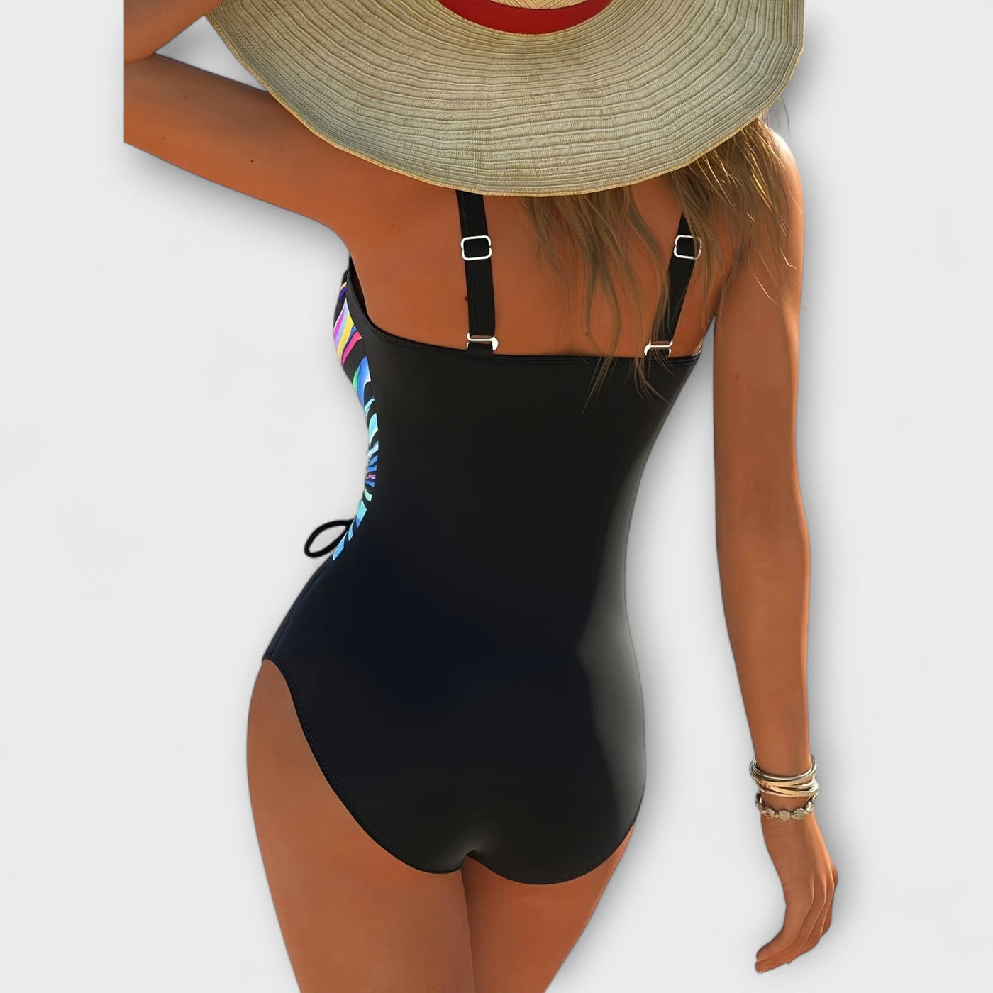 Fashionable High Elastic Swimsuit with Crossed Front Detail