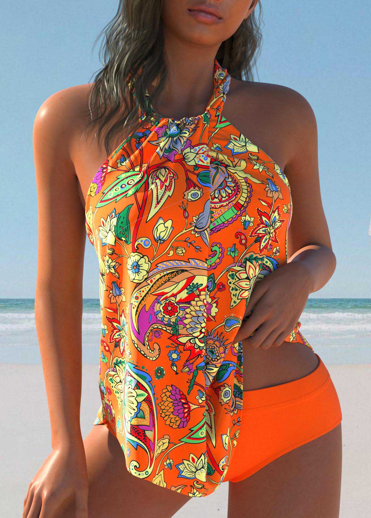 Elegant Tie-Dye Swimsuit with Criss-Cross Straps | Last Day 80% Off!